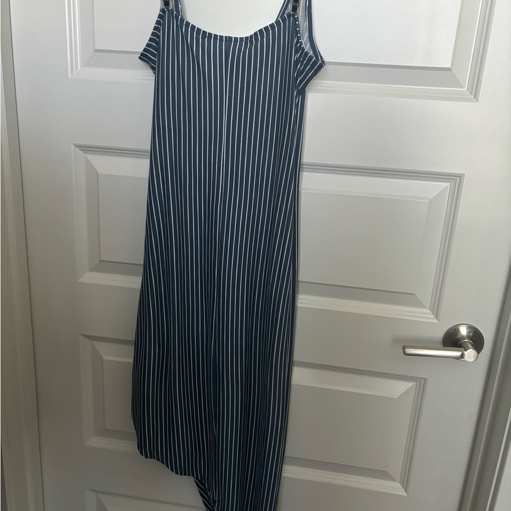 stripe asymmetrical strap dress. Worn twice.